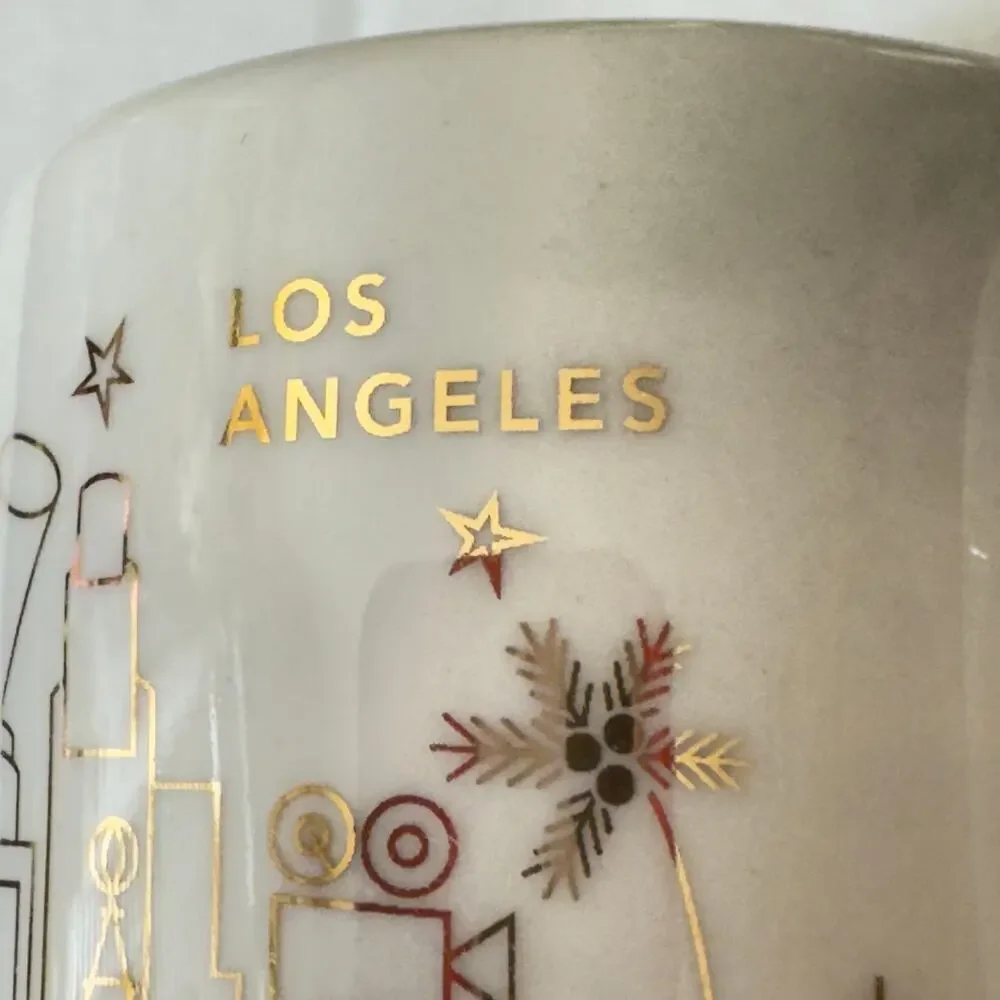 Starbucks Los Angeles Coffee Mug Christmas Ornament You Are Here White/Gold 2014